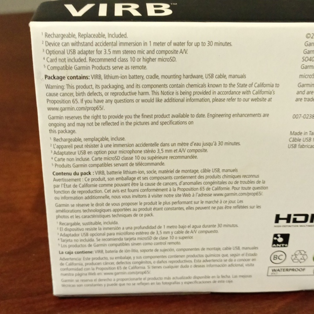 Garmin VIRB HD 1080p Action Camera - Black New never opened - Picture 7 of 8